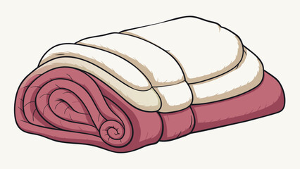 Aufkleber - A thick cozy blanket made of soft fleece material perfect for snuggling up on a cold winter night.. Cartoon Vector.