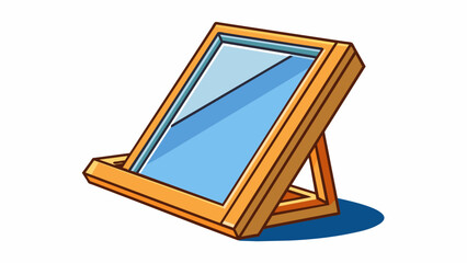 Poster - A tilted picture frame on a wall indicating a dipslip fault where one side of the frame is higher than the other due to vertical movement of the. Cartoon Vector.