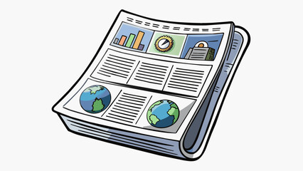 Poster - A thick weekly paper with a glossy cover and indepth investigative articles featuring a mix of local national and international news and opinion. Cartoon Vector.