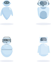 Poster - Collection of flat design robots, ideal for future tech concepts and aithemed designs