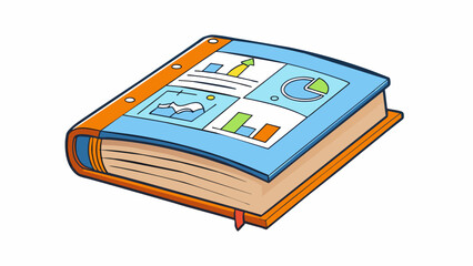 Poster - A typical book This item is a collection of written words and is often made of paper with a decorative cover. It contains a table of contents or index. Cartoon Vector.