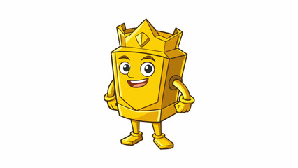 Sticker - A valuable yellow metal that holds great cultural and symbolic significance. With its ability to withstand corrosion and its deep connection to human. Cartoon Vector.