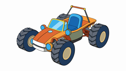 Poster - A vehicle that was neither a car nor a bicycle but a hybrid of the two. It had four wheels like a car but also operated with pedals making it. Cartoon Vector.