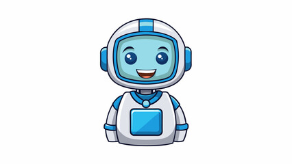 Fototapete - A virtual agent is a digital avatar with a friendly face and a calm voice. It appears on screen and interacts with users providing assistance and. Cartoon Vector.