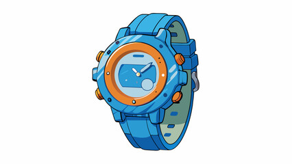 Fototapete - A waterproof watch with a scratchresistant face and precise timekeeping capable of functioning flawlessly in any weather or environment.. Cartoon Vector.