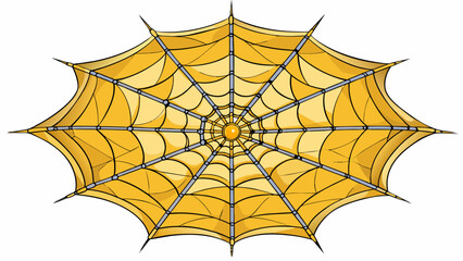 Wall Mural - A web of spider silk with each strand essential to the structural integrity and functionality of the entire web.. Cartoon Vector.