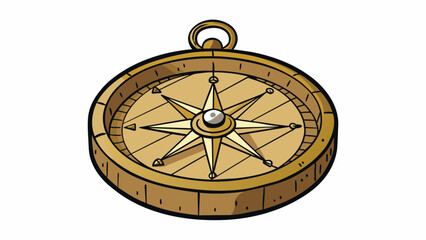 Fototapete - A weathered compass with a small circular dial in the center. The dial has four main directions north south east and west marked in bold letters with. Cartoon Vector.