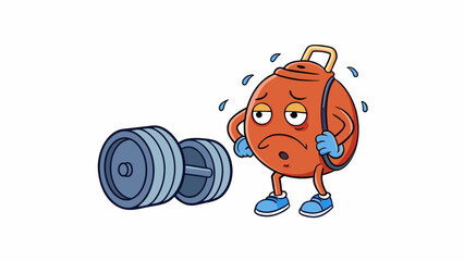 Poster - A weight pressing down on the chest suffocating the mind and making it hard to breathe as negative thoughts fill the space.. Cartoon Vector.