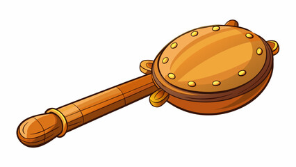 Fototapete - A wooden castanet used in traditional Spanish music producing a rhythmic clicking sound when played with the fingers adding a touch of Spanish flair. Cartoon Vector.