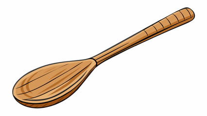 Poster - A wooden s with deep grooves and scratches evidence of its frequent use for stirring up trouble in the kitchen.. Cartoon Vector.