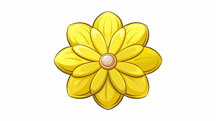 Poster - A yellow flower with delicate petals and a strong fragrance displaying its beauty and pleasant scent.. Cartoon Vector.