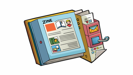 Poster - A zine is a handmade publication usually photocopied and stapled together that features unconventional or alternative content such as personal stories. Cartoon Vector.