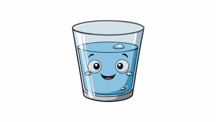 Poster - After stirring vigorously the sediment in the glass of water gradually settled to the bottom leaving the top clear and pure.. Cartoon Vector.