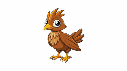 Poster - An averagesized bird with brown feathers a pointed beak and a wingspan of about one foot.. Cartoon Vector.