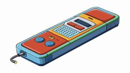 Poster - An electronic voice recorder with a userfriendly interface and long battery life. Designed to assist students with learning disabilities to record and. Cartoon Vector.