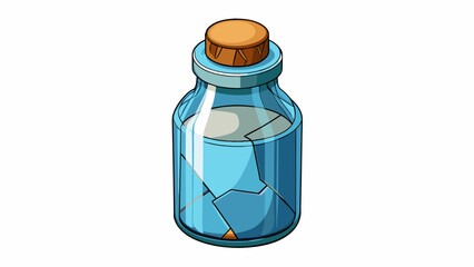 Aufkleber - An empty bottle with a cracked cap and no liquid left inside unable to quench thirst or store refreshment.. Cartoon Vector.