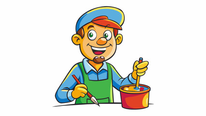 Aufkleber - As the artist added the final strokes to his masterpiece he couldnt help but feel satisfied to have acquired such highquality paints. The vibrant. Cartoon Vector.