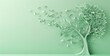 © MSTSANTA - paper cut of tree with leaves on pastel green background