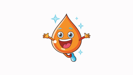 Poster - Celebratory Tear This tear is sparkly and bouncy as if its filled with joy and happiness. It jumps off the face and seems to have a life of its own. Cartoon Vector.