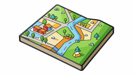 Poster - Before the days of GPS and navigation systems drivers relied on paper maps to find their way. These maps were often folded into compact squares and. Cartoon Vector.