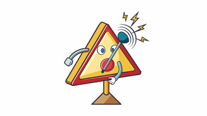 Aufkleber - Characteristic Visual signal with an audible component indicating an urgent situation that requires immediate attention. Cartoon Vector.