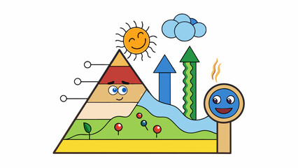 Poster - Characteristic Sensory signal used to communicate a change in environmental conditions. Cartoon Vector.