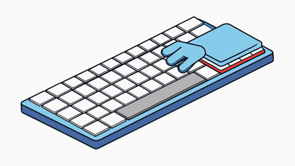 Fototapete - Cleaning a computer keyboard A keyboard is a hightouch surface that can quickly accumulate dirt and grime from everyday use. Regularly cleaning the. Cartoon Vector.