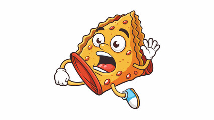 Fototapete - Crunchy crunch A crisp and crackling sound often associated with biting into a hard object like chips or leaves.. Cartoon Vector.