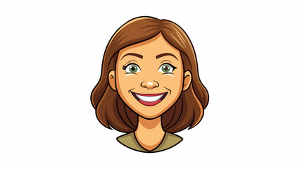 Poster - Her smile was warm and bright lighting up her entire face and making everyone in the room feel at ease.. Cartoon Vector.