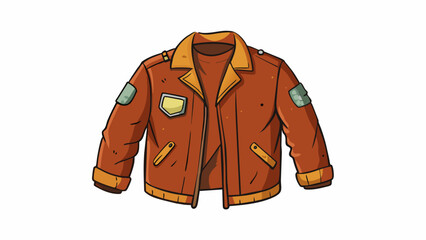 Poster - Harry had a scruffy wellworn leather jacket that hung off his broad shoulders. The jacket had multiple patches and frayed edges evidence of its years. Cartoon Vector.