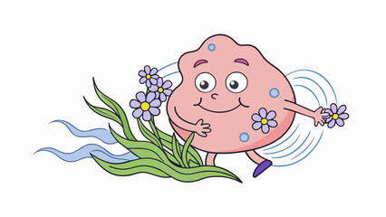 Poster - Hi is a gentle breeze gently brushing against your skin and carrying the scent of fresh flowers and grass.. Cartoon Vector.