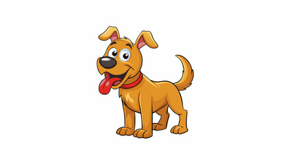 Fototapete - Hi is a friendly dog wagging its tail and eager to greet you with a slobbery kiss.. Cartoon Vector.