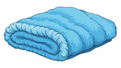 Poster - Gosh is a soft fluffy blanket in a light shade of sky blue. Its velvety texture is comforting and perfect for snuggling up on a chilly night.. Cartoon Vector.