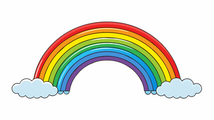 Poster - Hi is a rainbow of colors a spectrum of light dancing across the sky after a refreshing summer rain.. Cartoon Vector.
