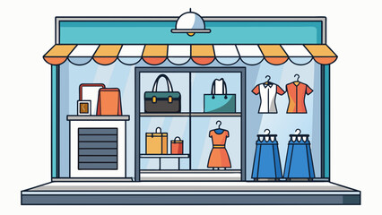 Aufkleber - In a clothing store the upper rack is reserved for highend designer pieces made with luxurious materials and impeccable craftsmanship often with a. Cartoon Vector.