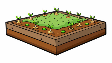 Poster - In gardening a foundation is the fertile layer of soil beneath the surface that provides nutrients and moisture for plants to grow. It is essential. Cartoon Vector.