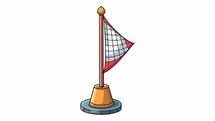 Fototapete - In the center of the league stands a tall metal pole with a net attached at the top. This is the flagpole used to signal the start and end of a game.. Cartoon Vector.