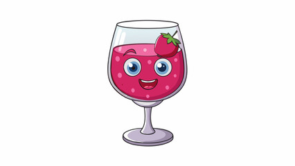 Poster - In the glass the wine had a vibrant pink hue akin to a freshly picked rose. It smelled of summer fruits with a sweetness that balanced perfectly with. Cartoon Vector.