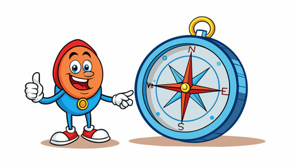 Aufkleber - Just as a compass points towards true north a Christians moral compass is guided by their faith and values.. Cartoon Vector.
