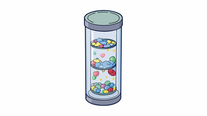 Fototapete - Lastly there is a tall cylindrical object that looks like a mini tower. It is made of a clear scratchresistant material with a sleek modern design.. Cartoon Vector.