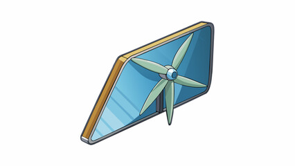 Fototapete - On a wind turbine a flap refers to a small rotating panel that angles itself to catch the wind and generate power. It is typically made of lightweight. Cartoon Vector.