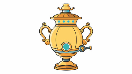Poster - Samovar This metal tea kettle is a staple in Russian households. It has a large bulbous shape with decorative engravings and a spout at the bottom to. Cartoon Vector.