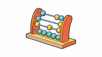 Fototapete - Score is a set of round plastic beads threaded onto a wire resembling a miniature abacus. Each bead represents a certain numerical value and can be. Cartoon Vector.