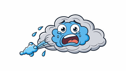 Poster - Stormy Tear Unlike the gentle tear this tear falls in a torrential downpour. It is accompanied by loud uncontrollable sobs and rolls down the face. Cartoon Vector.
