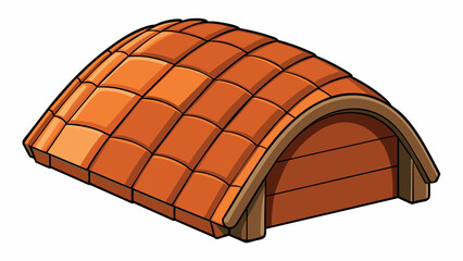 Fototapete - The barrel roof commonly found in Mediterranean or Spanishstyle homes is characterized by its curved shape resembling the inside of a barrel. It is. Cartoon Vector.