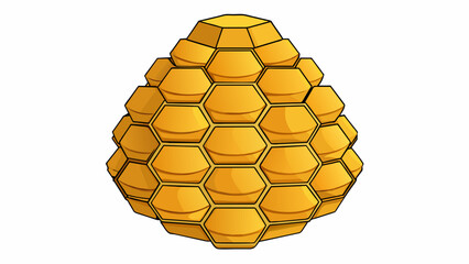 Poster - The beehive was a work of art its hexagonal compartments expertly crafted with precision and attention to detail. Each compartment was perfectly. Cartoon Vector.