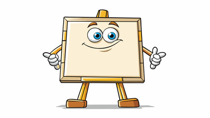 Aufkleber - The blank canvas held nil brushstrokes or colors waiting for the artists inspiration to bring it to life.. Cartoon Vector.