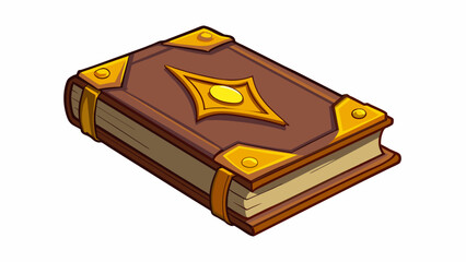 Aufkleber - The book was a hefty tome with a thick leatherbound cover and gold embossed lettering. Its wellworn pages and musty smell gave it the appearance of a. Cartoon Vector.