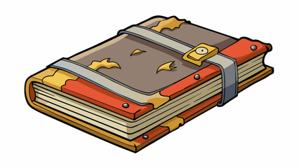 Aufkleber - The books pages were torn the cover was bent and the binding was loose making it difficult to read.. Cartoon Vector.