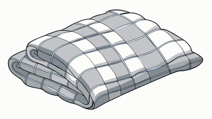 Poster - The blanket had a soft and cozy texture with a subtle pattern of light and dark grey squares woven throughout.. Cartoon Vector.